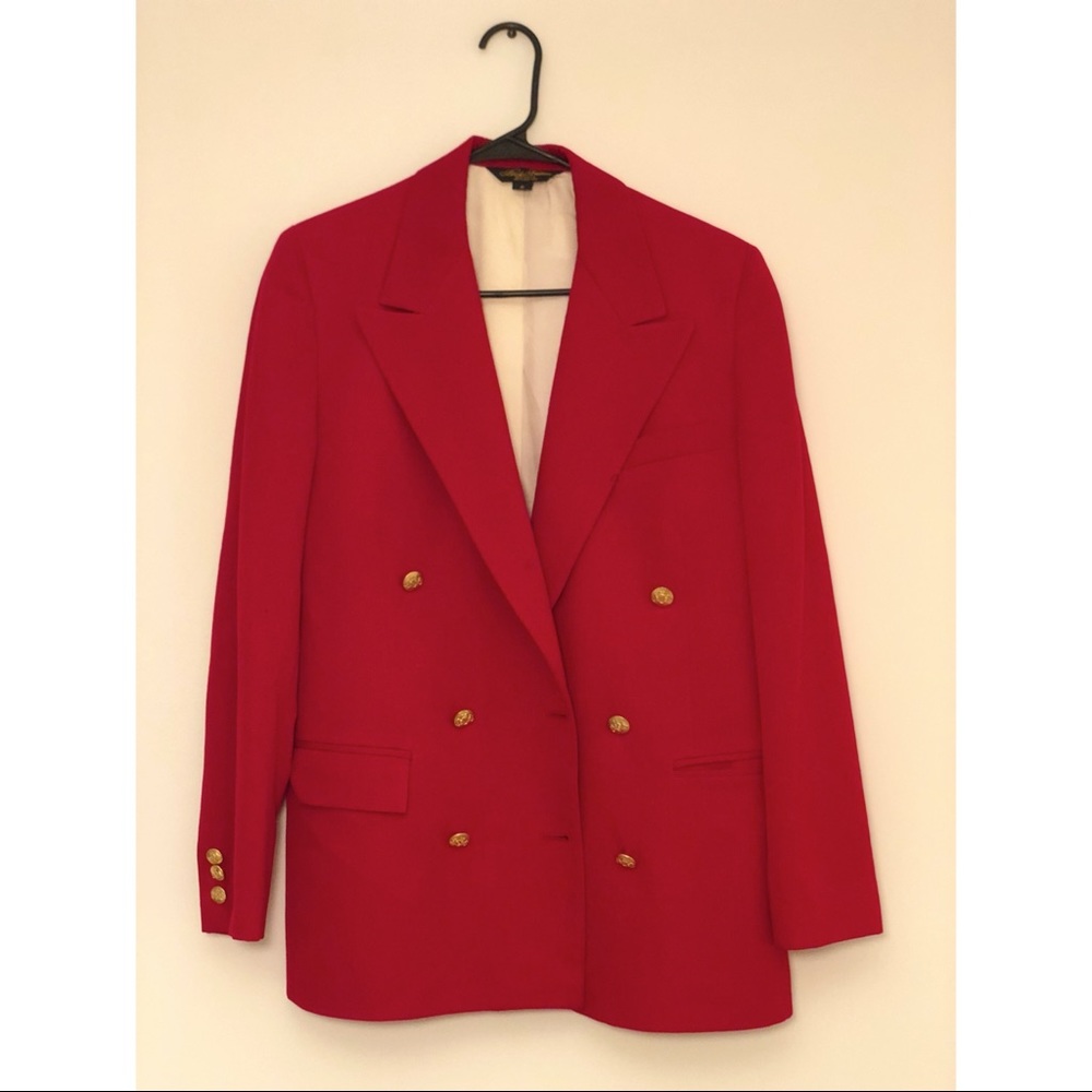 Red Double Breasted Brooks Brothers Blazer